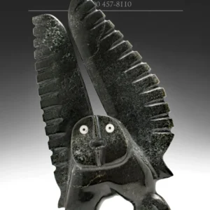 13" Owl Inlayed Eyes Palaya Qiatsuq