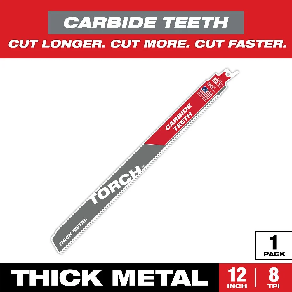Milwaukee Tools 12" 8TPI TORCH wCarbide Tth 1PK 48-00-5203