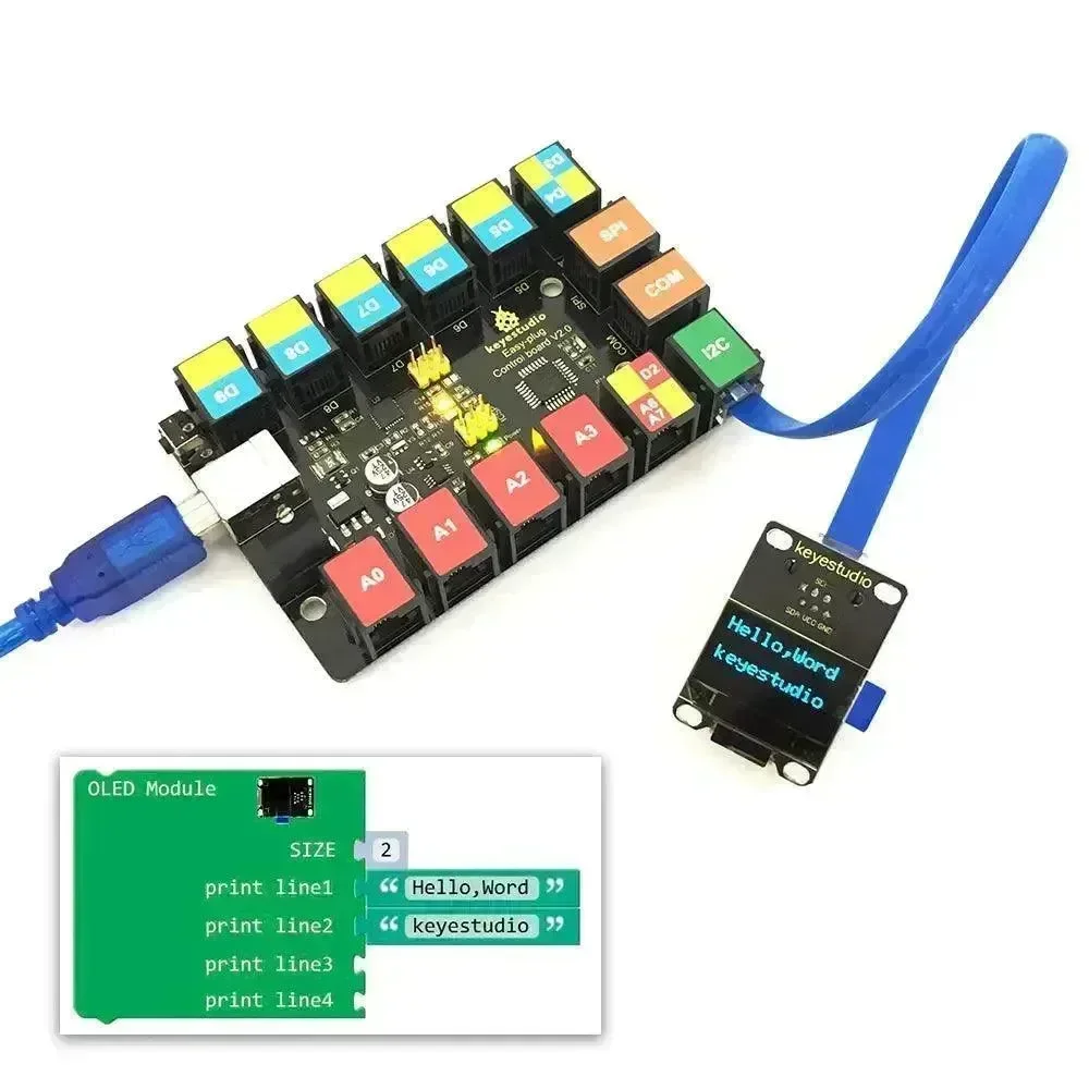 KeyeStudio HANDIG PLUG RJ11 128 x 64 OLED Module