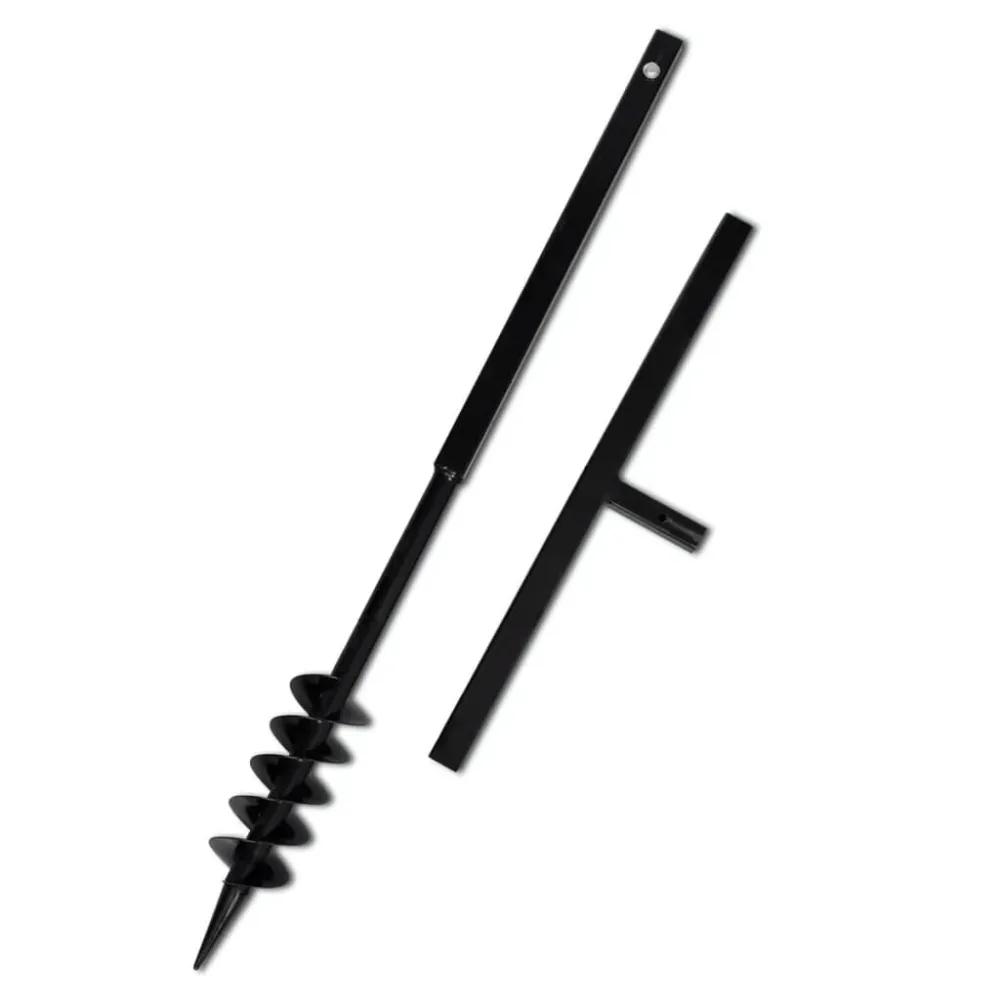 Grondboor met handvat en schroefkop (dubbele schroef) 80 mm (zwart)