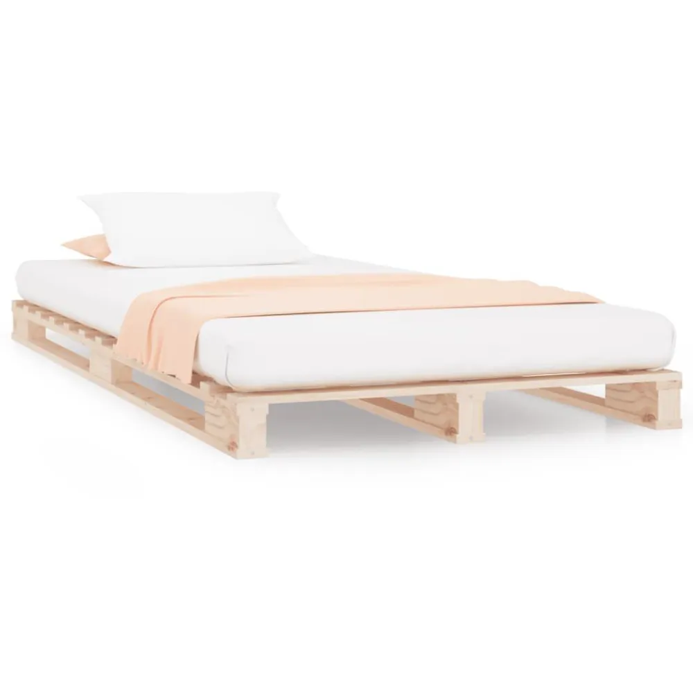 Palletbed massief grenenhout 90x200 cm