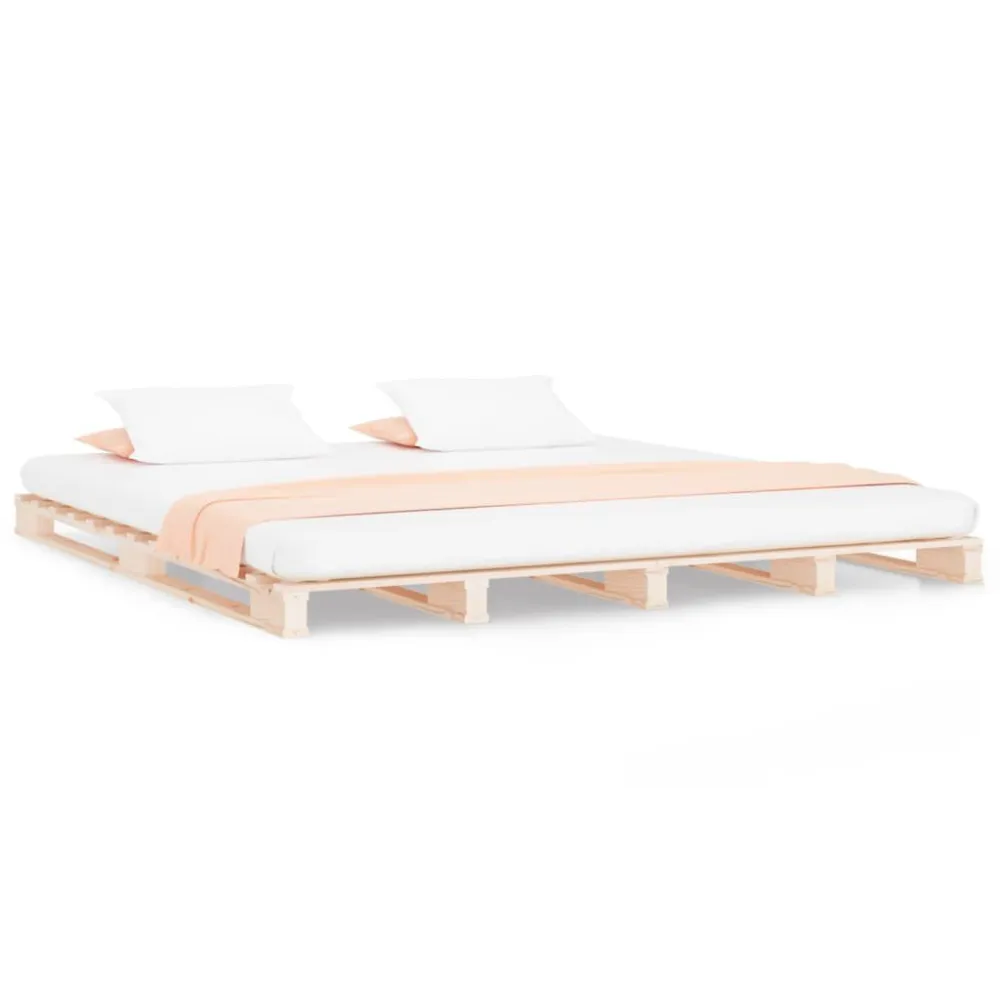 Palletbed massief hout 150x200 cm