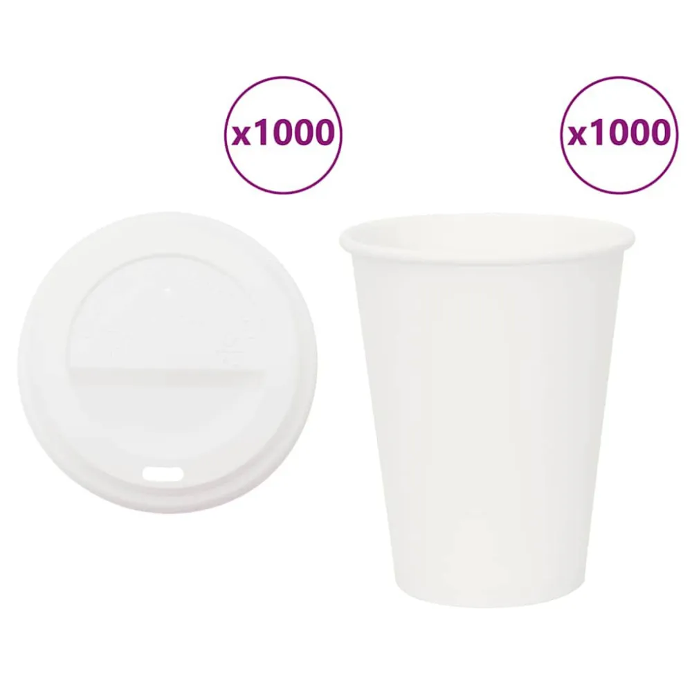 Steriele wegwerp Papieren koffiekopjes met deksel 1000 st 12oz 300 ml