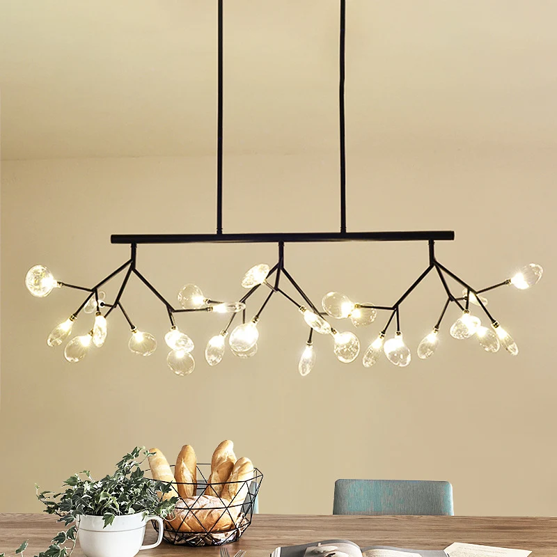 Firefly hangende eilandlamp modernistische helderglazen eettafel plafondhanger zwart/goud Zwaar belastbaar