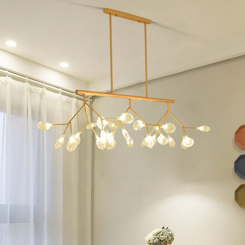 Firefly hangende eilandlamp modernistische helderglazen eettafel plafondhanger zwart/goud Zwaar belastbaar