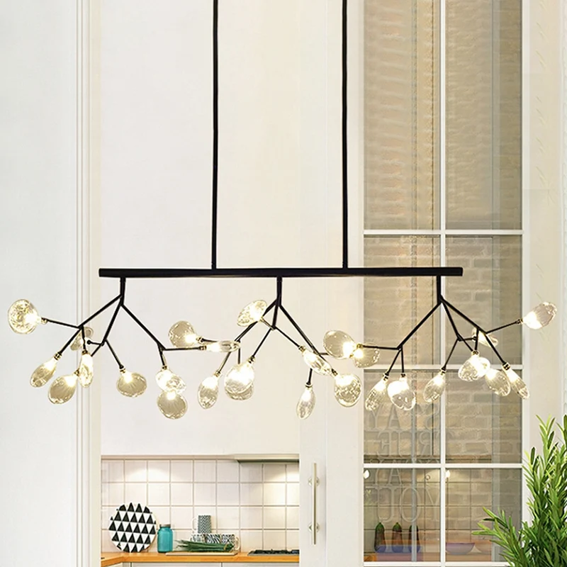 Firefly hangende eilandlamp modernistische helderglazen eettafel plafondhanger zwart/goud Zwaar belastbaar