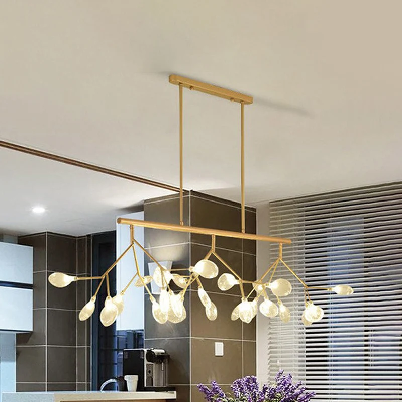 Firefly hangende eilandlamp modernistische helderglazen eettafel plafondhanger zwart/goud Zwaar belastbaar