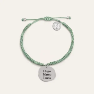 Green Medallion Personalized Stainless Staalsoort Bracelet