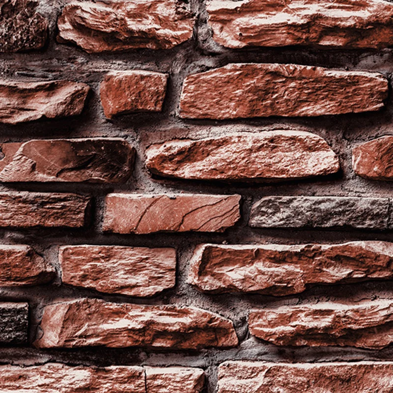 Industrial Brick Wallpaper Roll VINYL Unpasted Multicolor Wall Covering Accent Wall Maroon