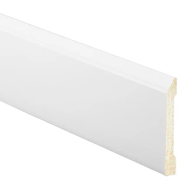 Verstelbare connector Inteplast Group Building Products 1/2- x 4-3/16- x 8-ft Traditional Finished Polystyrene Baseboard M...