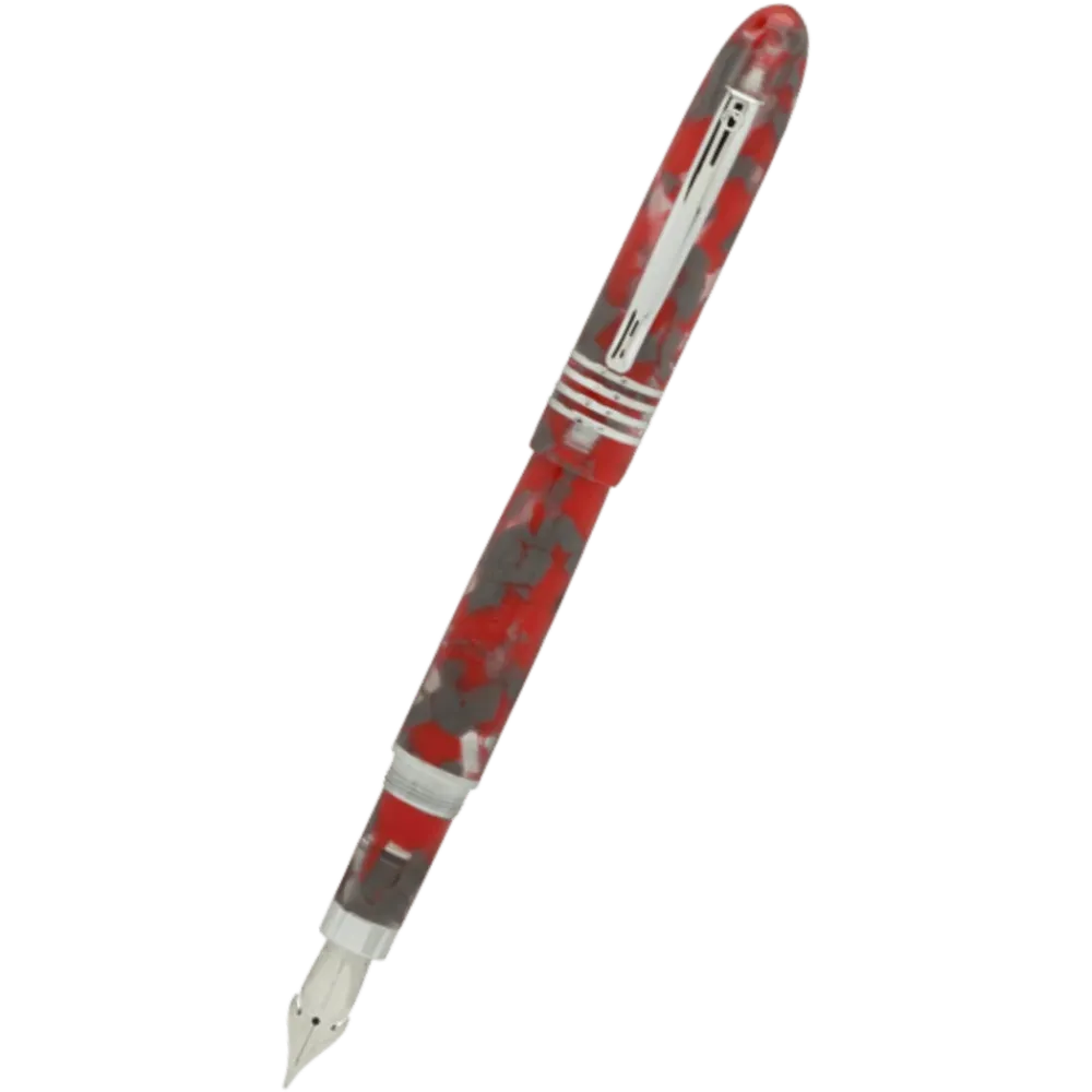 Drukgelagerde Monteverde Mountains World Fountain Pen - Ruby