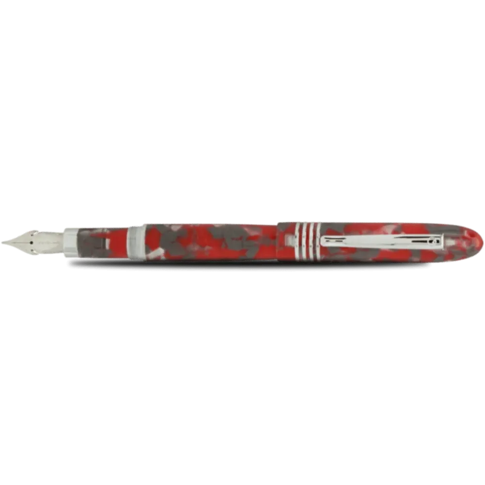 Drukgelagerde Monteverde Mountains World Fountain Pen - Ruby