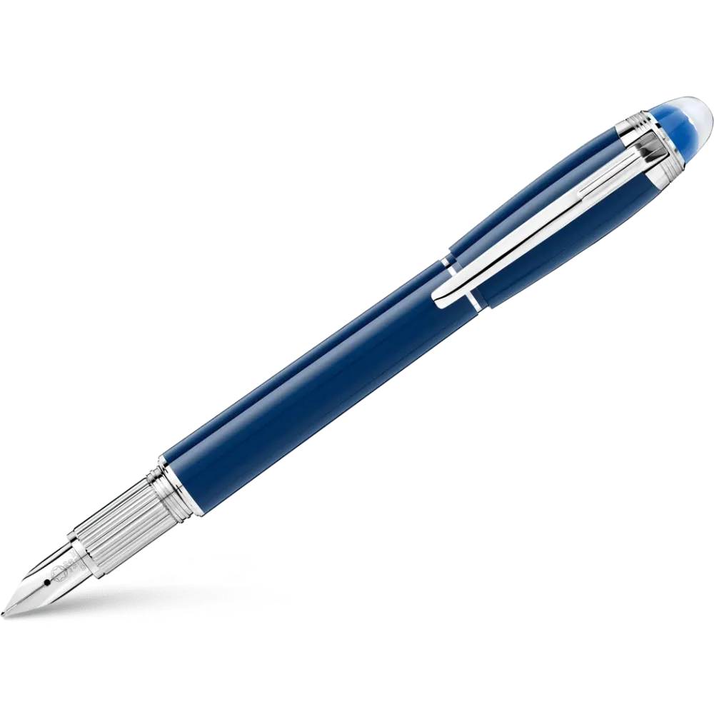 Montblanc Starwalker Fountain Pen - Blauw Planet - Resin | Zelfsluitend | Verstelbaar Extra