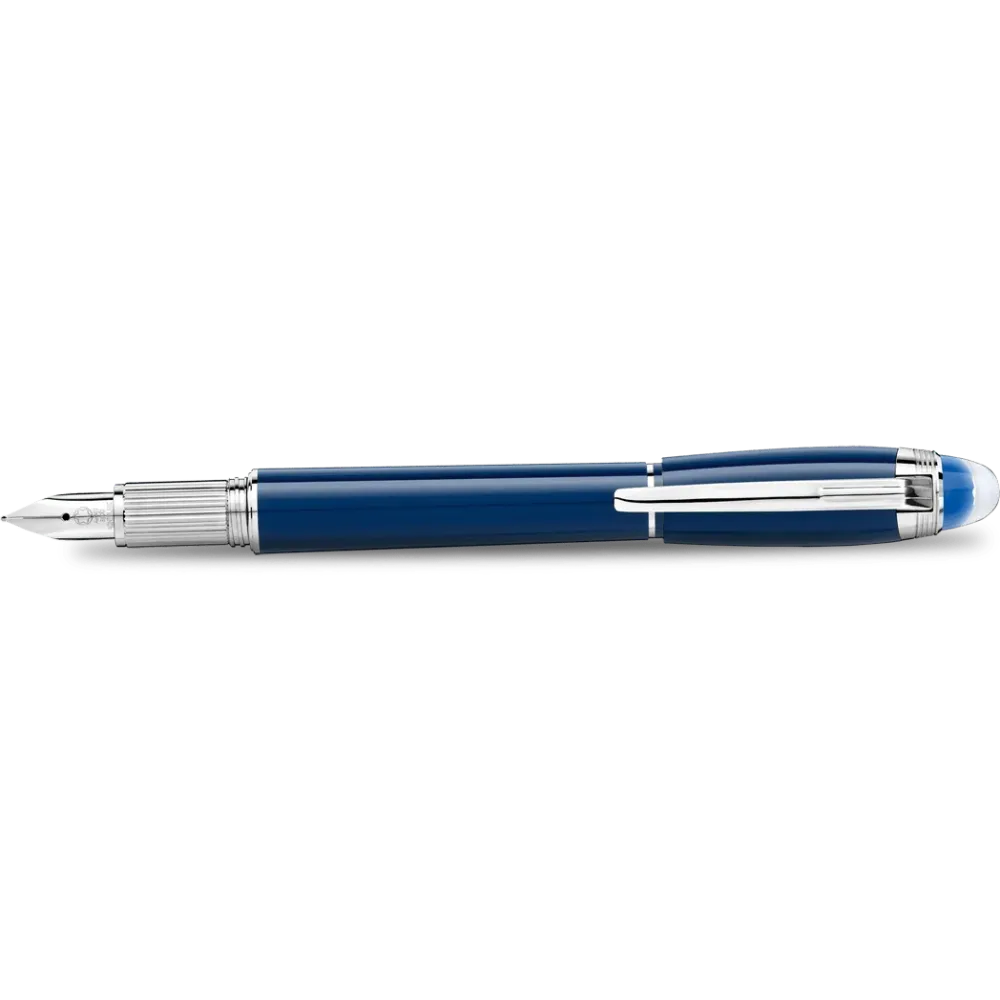 Montblanc Starwalker Fountain Pen - Blauw Planet - Resin | Zelfsluitend | Verstelbaar Extra