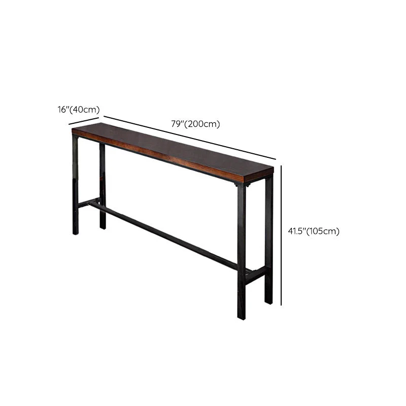 Industrial Bar Height Table Solid Wood Top Bistro Bar Table Metaal Base 47