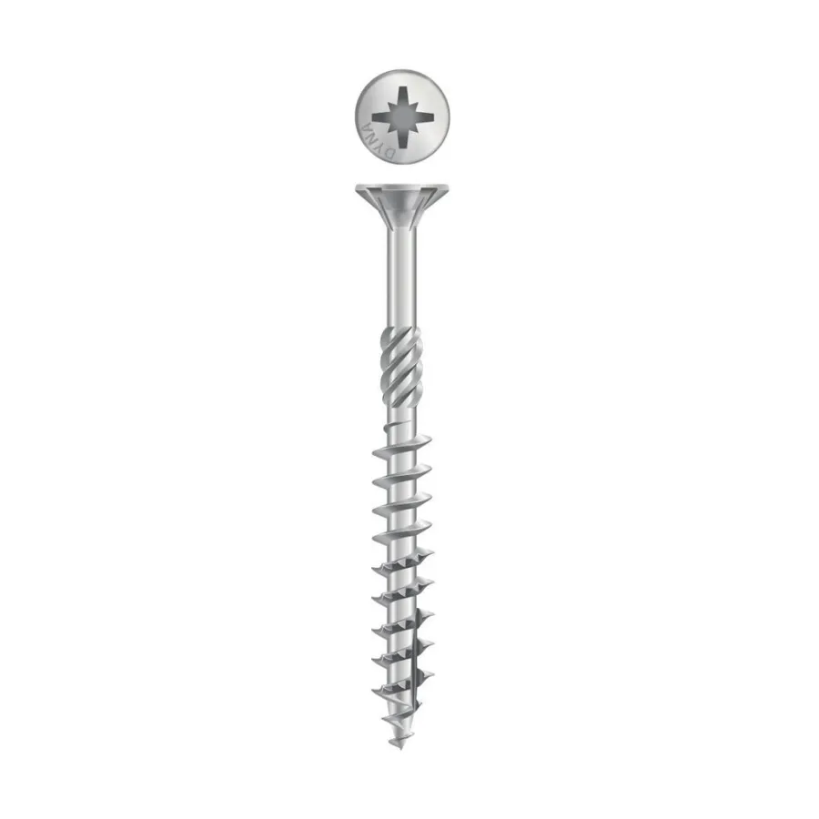 Roestvrij Staal A2 Dynaplus constructieschroef [100x] - VZ - platkop - TX-30 - 6.0x100/55mm