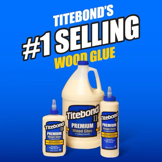 Titebond II Premium Wood Glue Geel, Interior/Exterior Wood Adhesive (128-fl oz)
