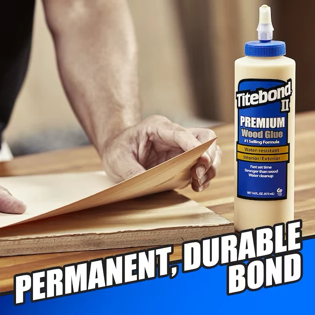 Titebond II Premium Wood Glue Geel, Interior/Exterior Wood Adhesive (128-fl oz)