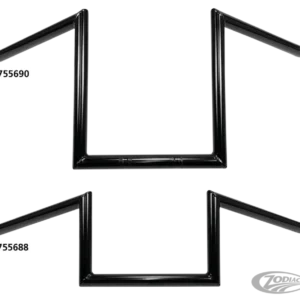 1" Handlebars Square 4" BLK no dimple Harley-Davidson