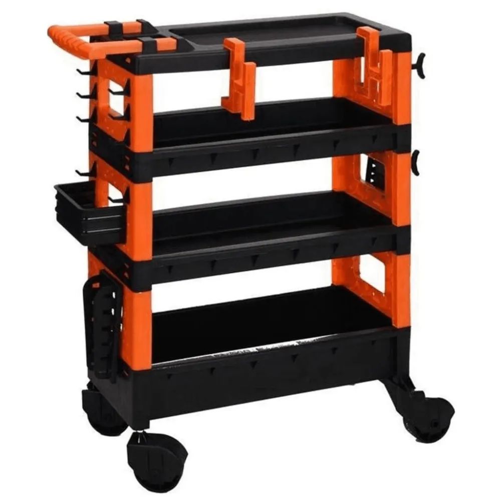 Elektrische Palletwagen FX-Tools Gereedschapswagen 4-laags zwart en oranje