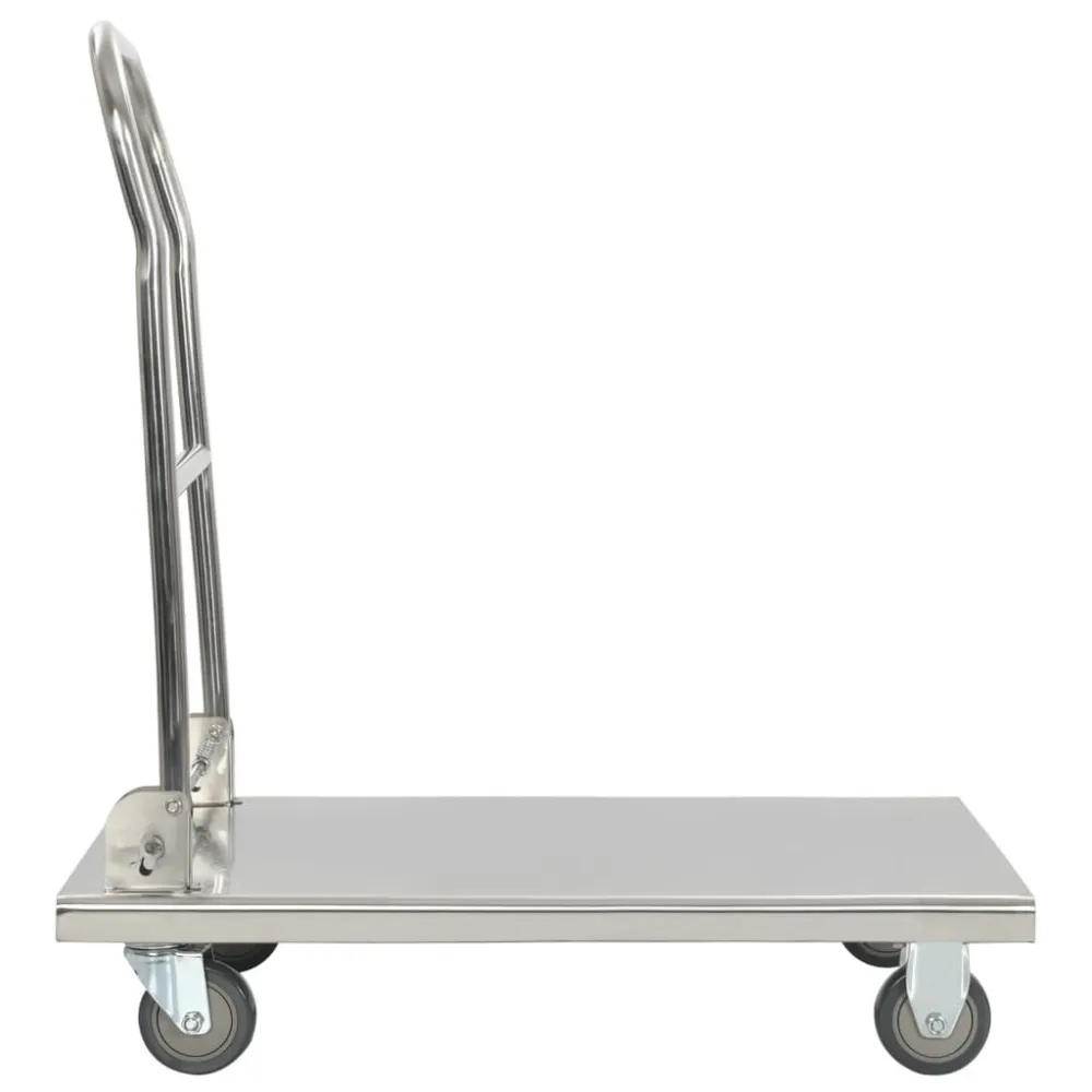 Platformwagen 82x53x86 cm roestvrij staal zilverkleurig