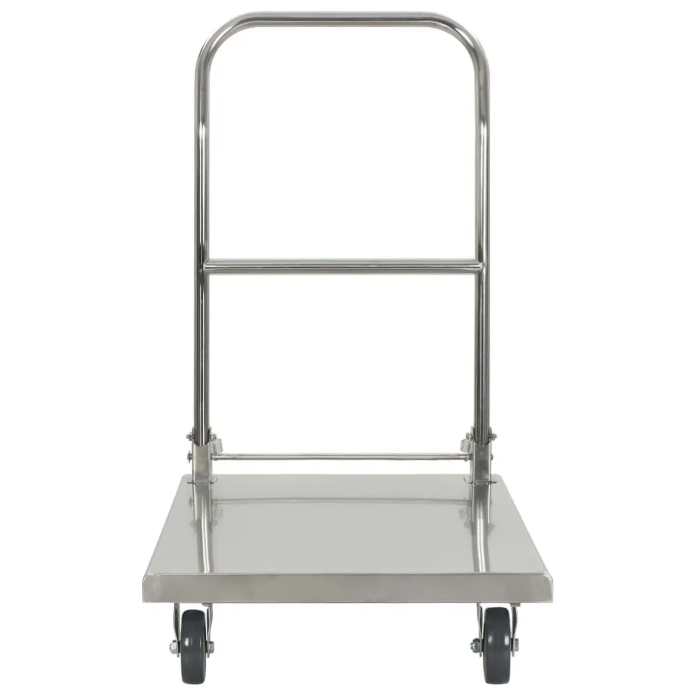 Platformwagen 82x53x86 cm roestvrij staal zilverkleurig
