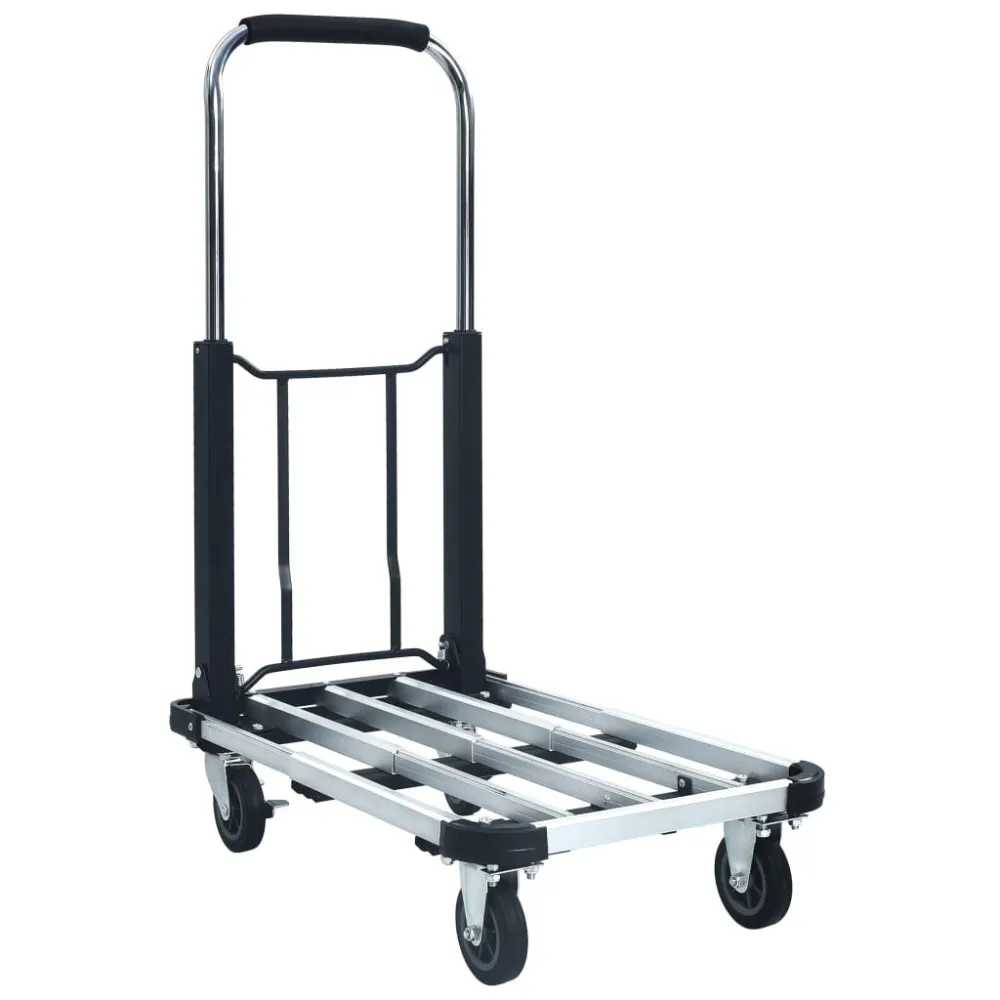 Transportwagen inklapbaar 150 kg aluminium zilverkleurig Accu Aangedreven