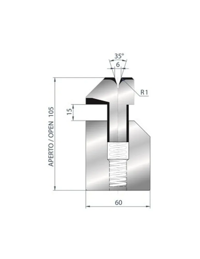 Hoogwaardig Pneumatisch Part No. 3039PN @ 415mm 35 Degree Pneumatic Hemming Die