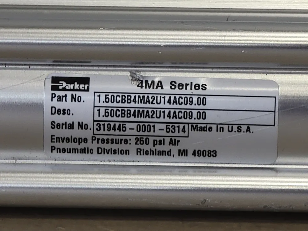 Pneumatic Air Cylinder 1.5" Bore x 9" Stroke 1.50CBB4MA2U14AC09.00