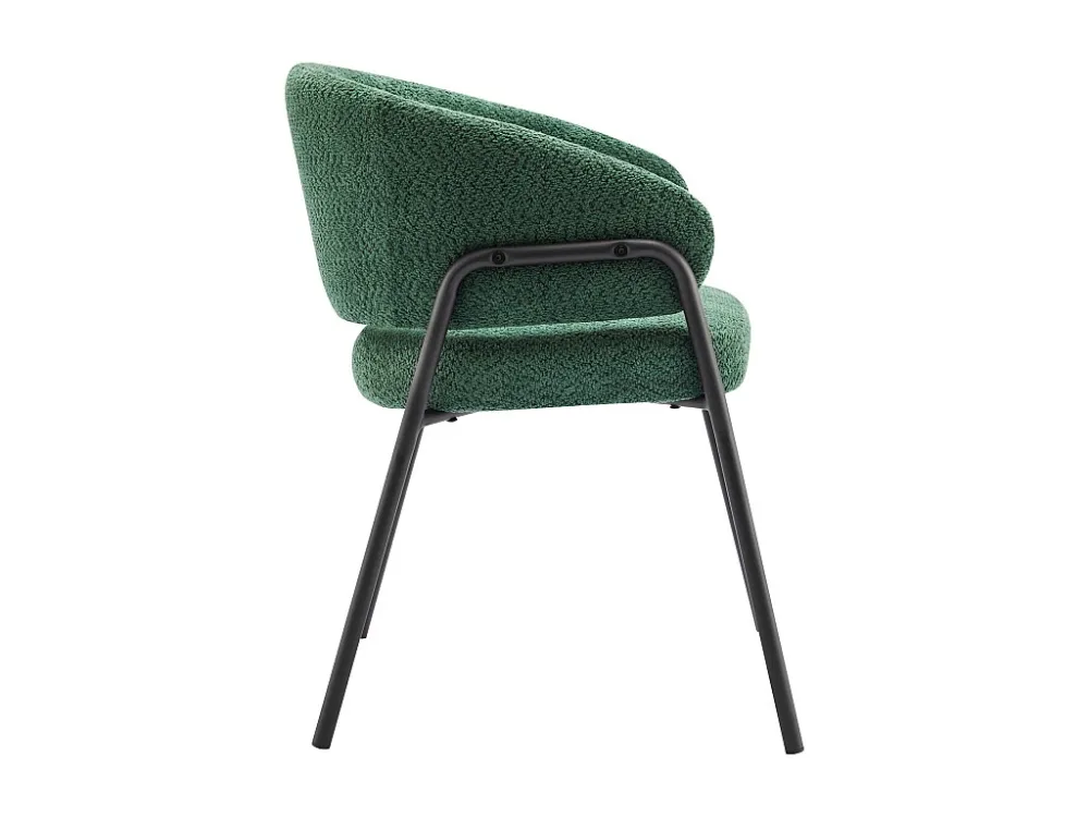 Set van 4 stoelen, eetkamerstoelen, make-upstoelen - Fluweel en metaal - Donkergroen - BLITZ