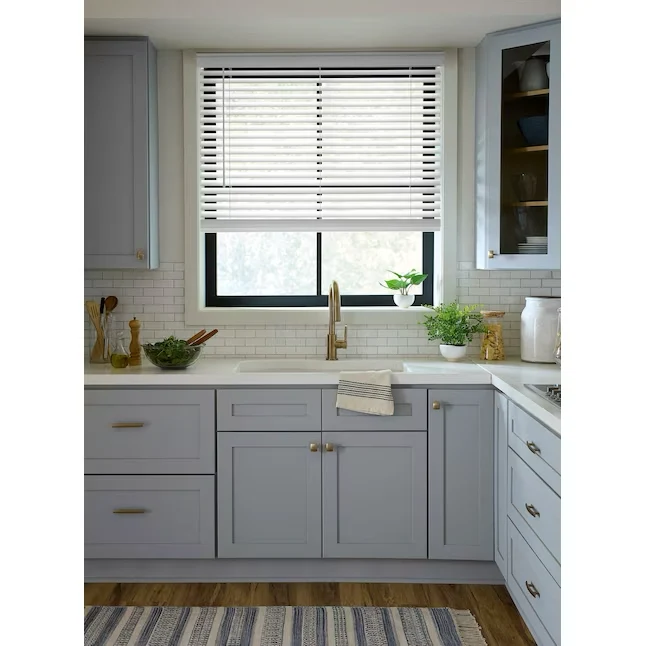 LEVOLOR Trim+Go 2- Slat Width 23- x 48- Cordless Wit Faux Wood Room Darkening Horizontal Blinds