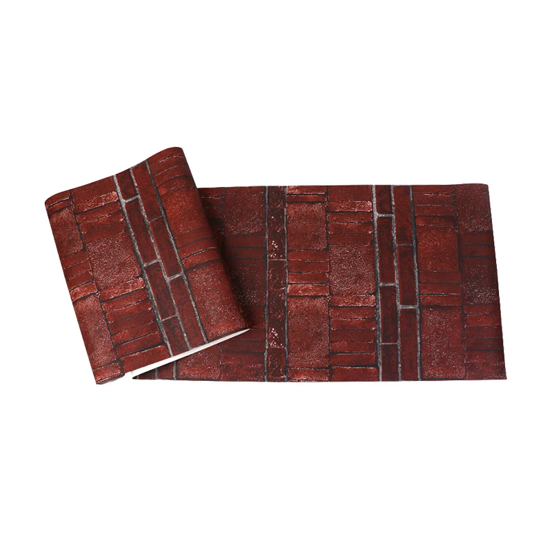 Vlekbestendig baksteeneffect wandbekleding VINYL industrieel behang voor accentmuur met Anti-Bacteriële Behandeling