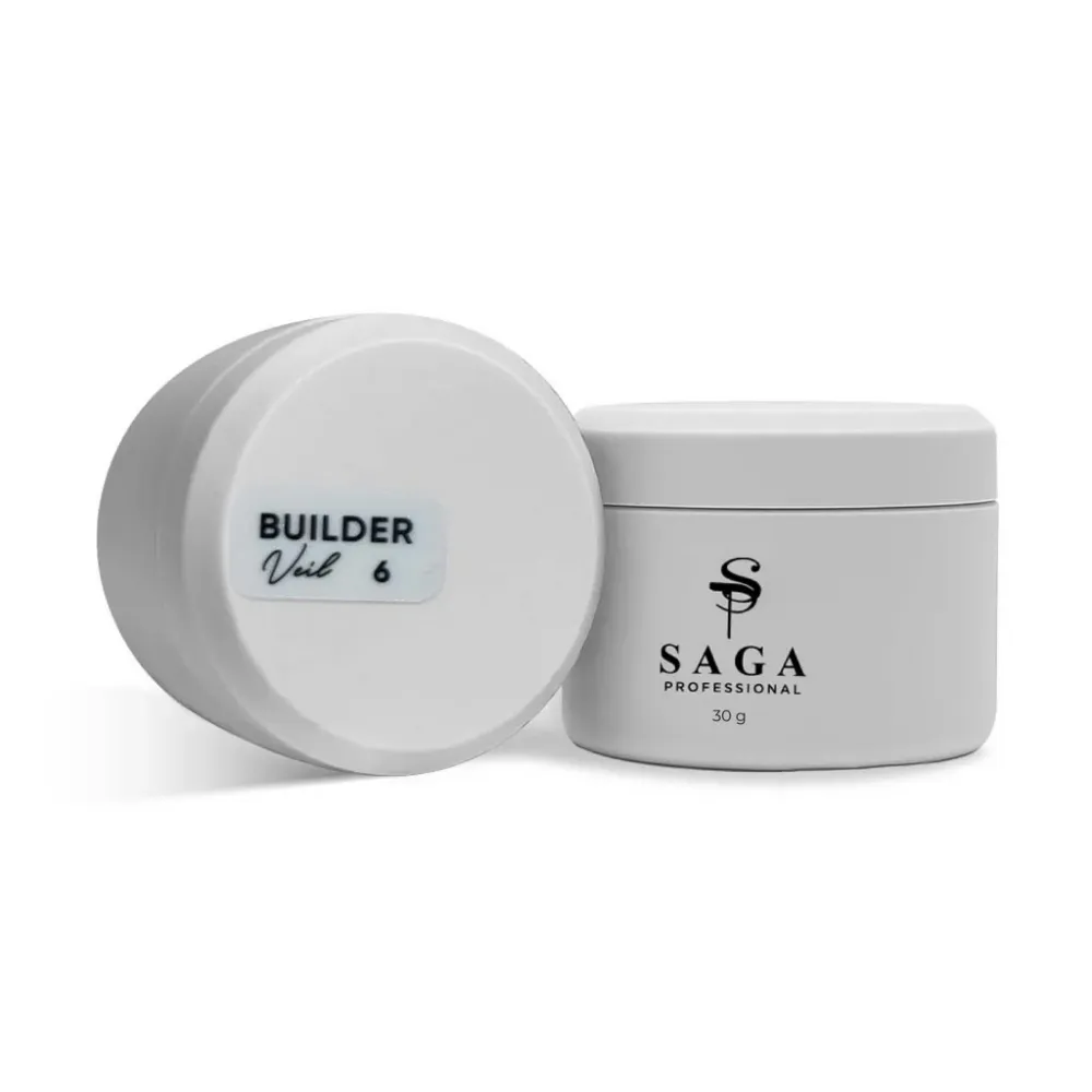 Builder Gel Veil №6 helder 30 ml Saga Professional met Anti-Bacteriële Behandeling