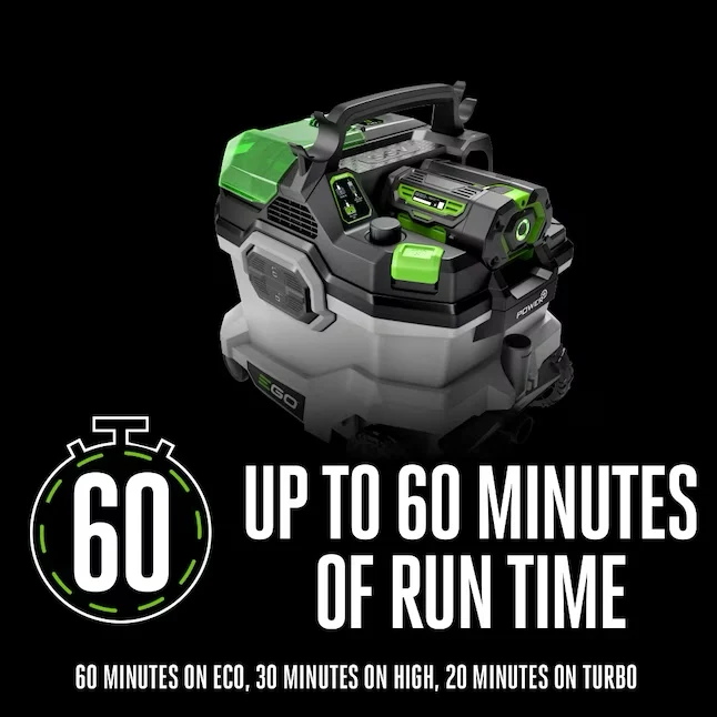 EGO 56-volt 9-Gallons 5-HP Batterijgevoed Wet/Dry Shop Vacuum Accessories Included and (Battery Included)