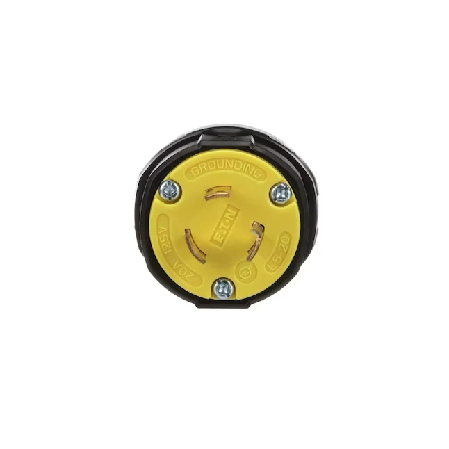 Eaton Arrow Hart 20-Amp 125-Volt NEMA L5-20p 3-wire Grounding Industrial Locking Plug, Geel