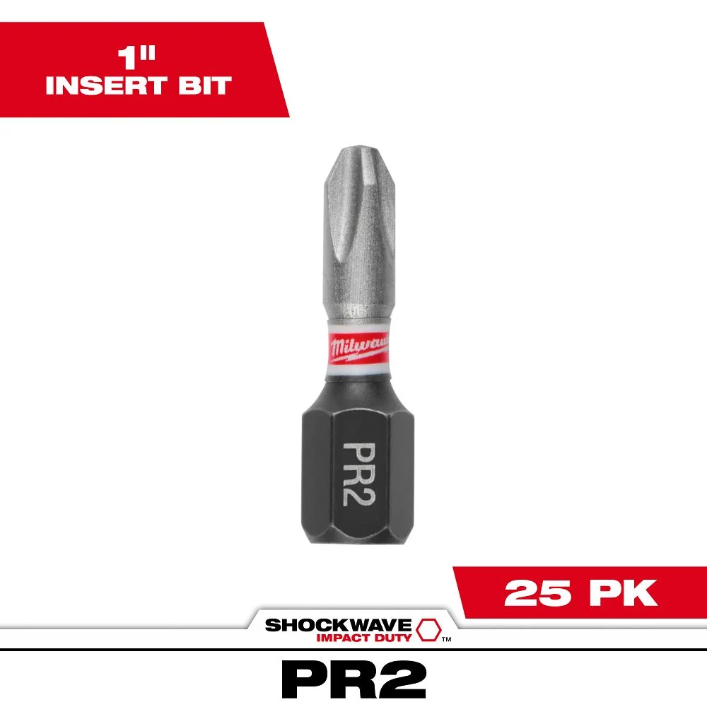 Milwaukee Tools (25) 1IN INSRTBIT PH2 RDCDIA 48-32-4746 met Leakproof Afdichting