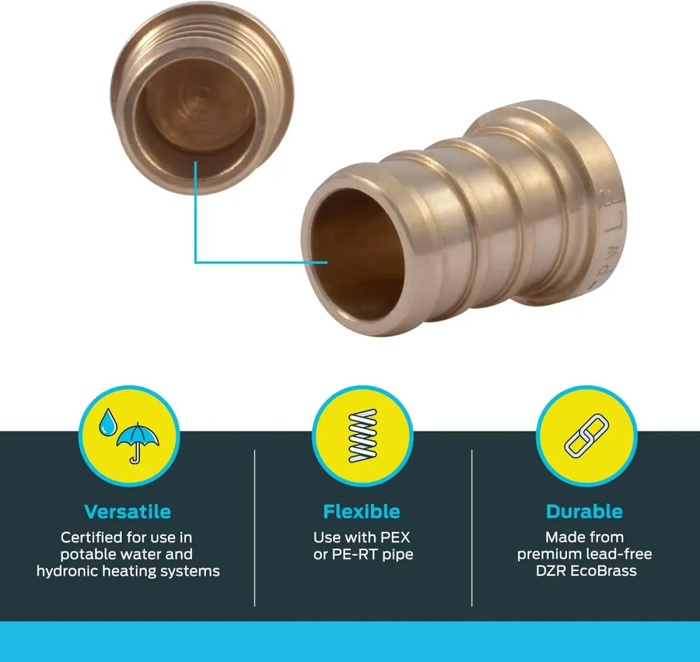 SharkBite 1/2 . Geel koper Crimp Plug