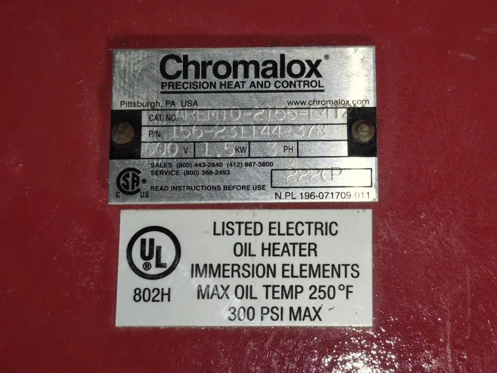 Veiligheidsplug 1.5 kW Oil Heater Immersion Element AREMTO-2155-E4T2V, P/N 156-231144-378