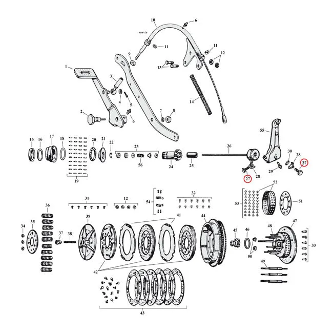 Aluminium Screw, Clutch Release Lever Harley-Davidson