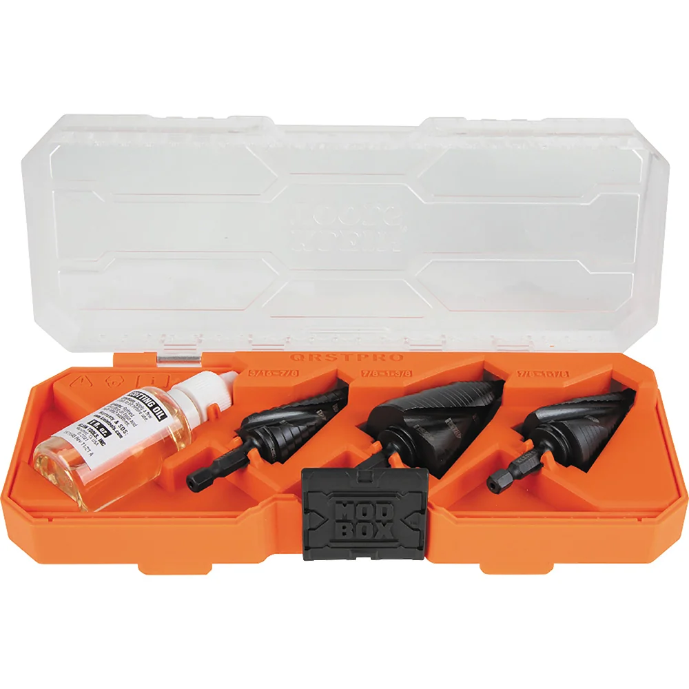 KLEIN TOOLS 3 PC. Topklasse Electrician's Quick Release Step Bit Set