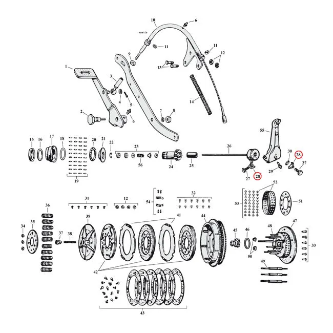 Verzonken kop Lockwasher, Clutch Release Lever Harley-Davidson