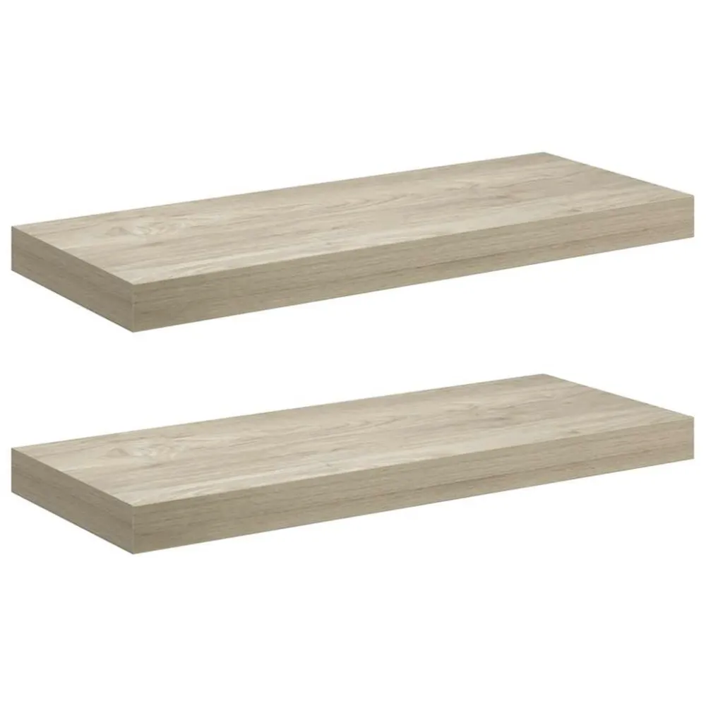 Wandschappen zwevend 2 st 60x23,5x3,8 cm MDF eikenkleurig