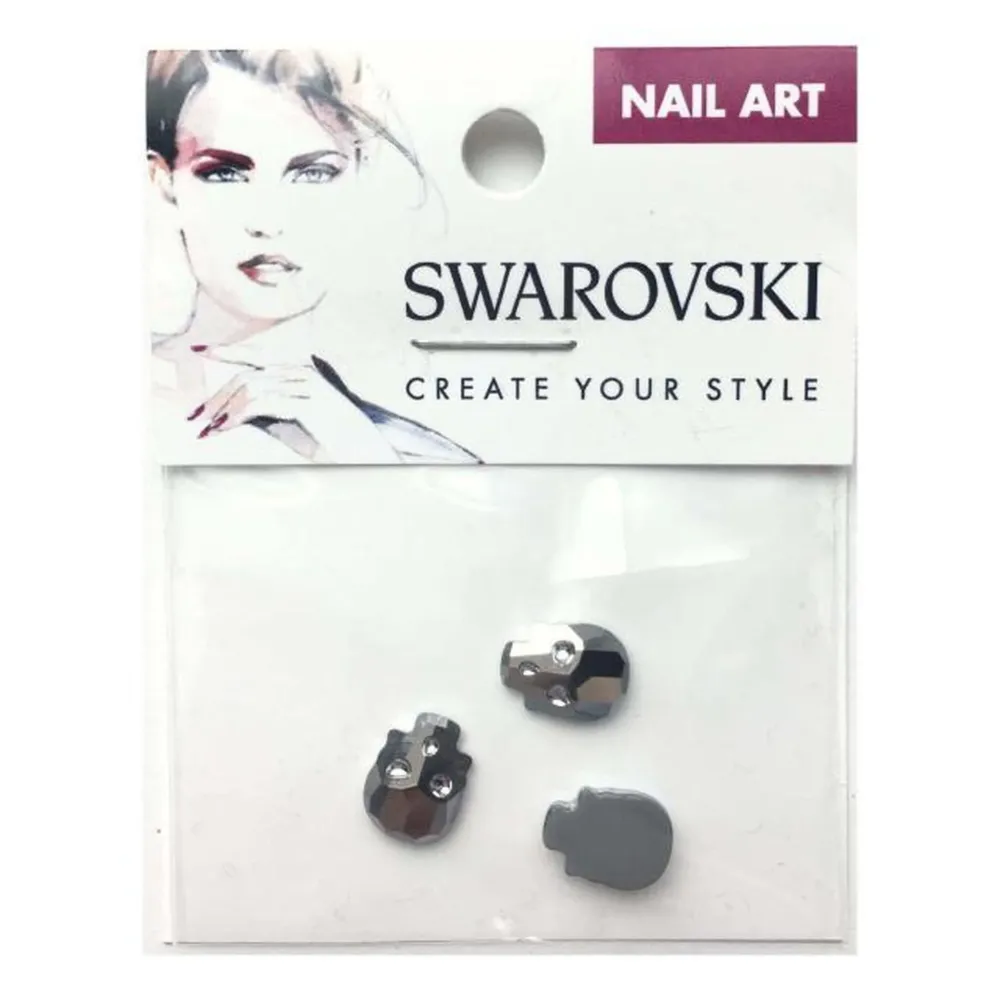 10x7.5mm Swarovski Skull Flat Back - Light Verchroomd