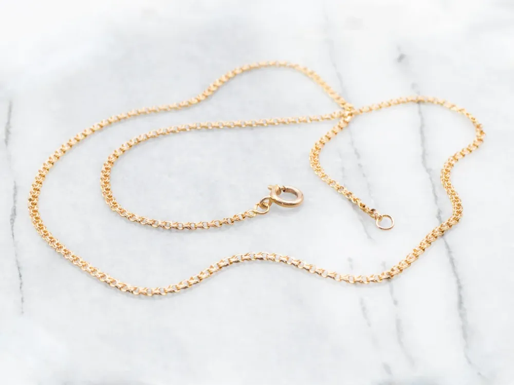 19K Mosterdgeel Gold Fancy Curb Chain