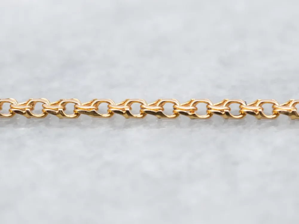 19K Mosterdgeel Gold Fancy Curb Chain