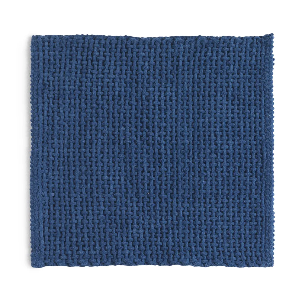 50x50 rug cotton and polyester non-slip backing Knot Gedy - Blauw