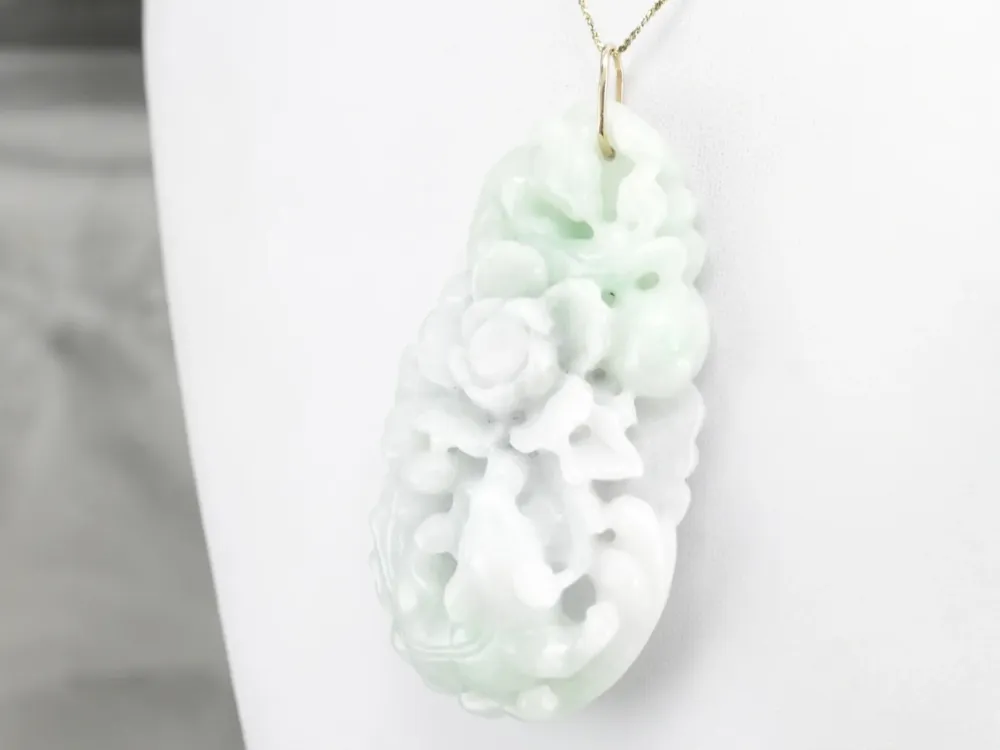 Carved Jade Statement Pendant