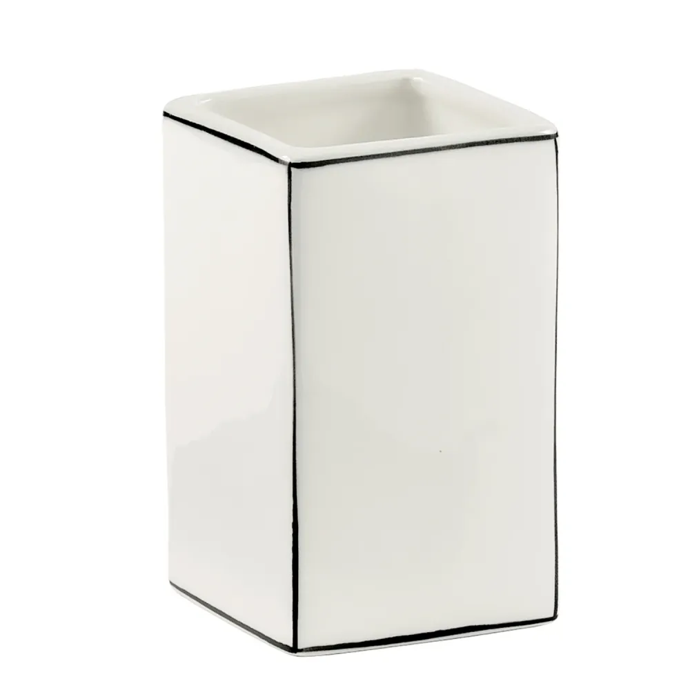 Ceramic toothbrush holder Gedy Lucrezia series - Melkwit met Hoge Dichtheid