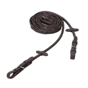 Dikte 10mm Durasoft Rolled Reins dark brown/silver F