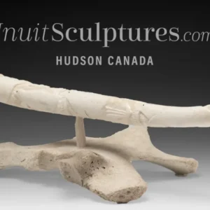 22" Ivory Carved Walrus Tusk Jonas Audlakiak *Compadres*